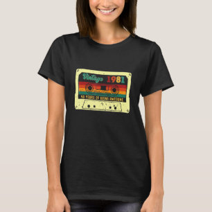 Cassette Tape Vintage 1981 40th Birthday 40 Years  T-Shirt