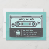 Cassette tape vintage green black birthday
