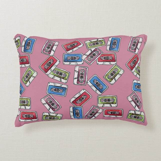 Cassette Tapes Pattern                             Accent Pillow (Front)