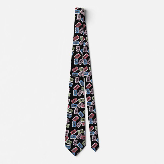 Cassette Tapes Pattern                             Tie (Front)