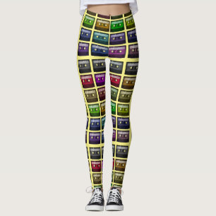 CASSETTE TAPES RETRO MUSIC LOVER LEGGINGS