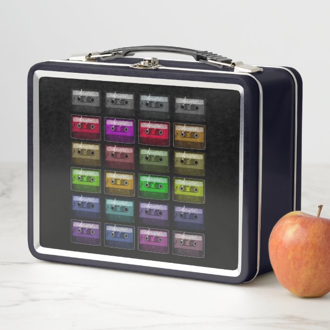 CASSETTE TAPES RETRO MUSIC LOVER METAL LUNCH BOX (In Situ)