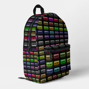 CASSETTE TAPES RETRO MUSIC LOVER  PRINTED BACKPACK