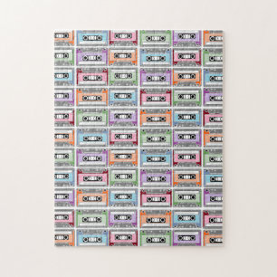 Cassette Tapes Retro Pattern Jigsaw Puzzle