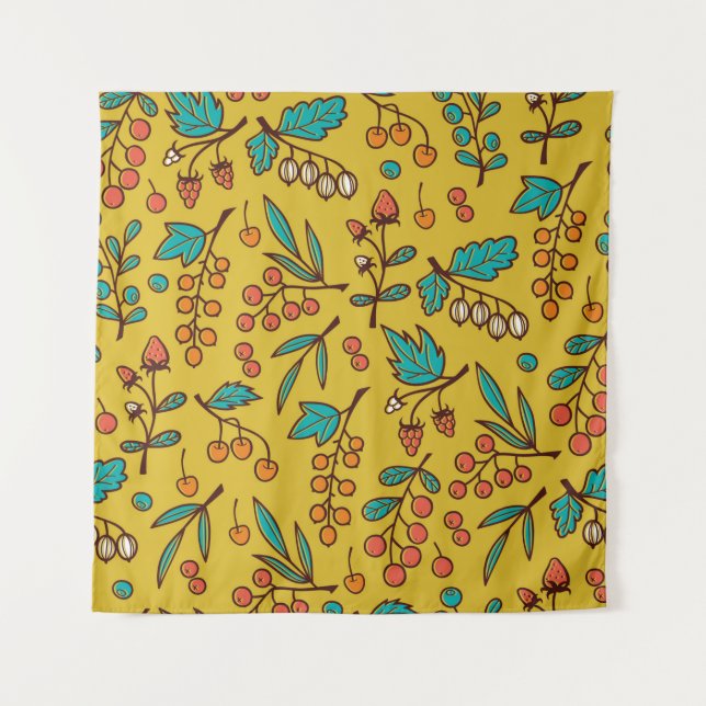 Cassette tapes retro seamless pattern. Vintage des Tapestry (Front)