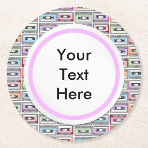 Cassette Tapes Round Paper Coaster