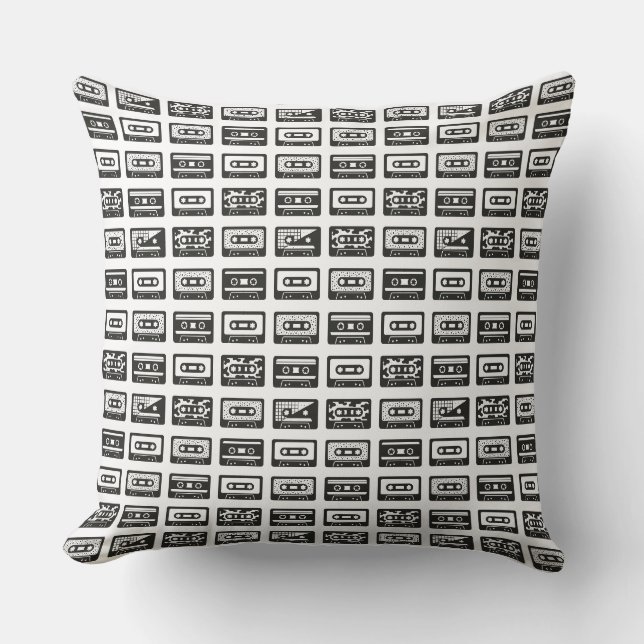 Cassette Tapes Throw Pillow (Front)
