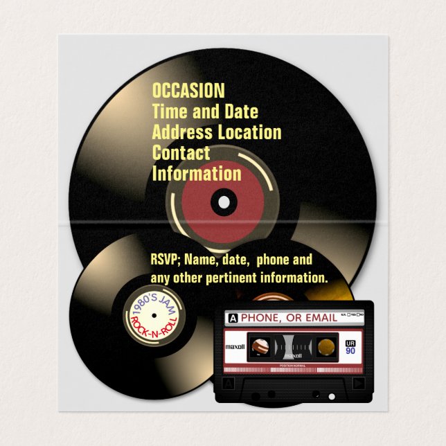 Cassettes et disques mixtes rétro 80 (Inside Unfolded)