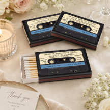Cassettes rétro bleu poussiéreux Faveur de mariage