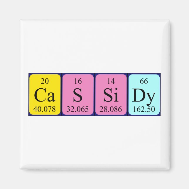 Cassidy periodic table name magnet (Front)