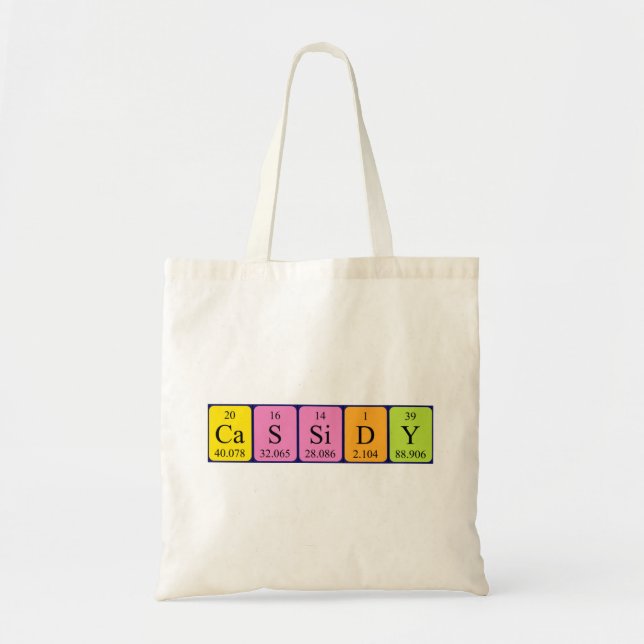 Cassidy periodic table name tote bag (Front)