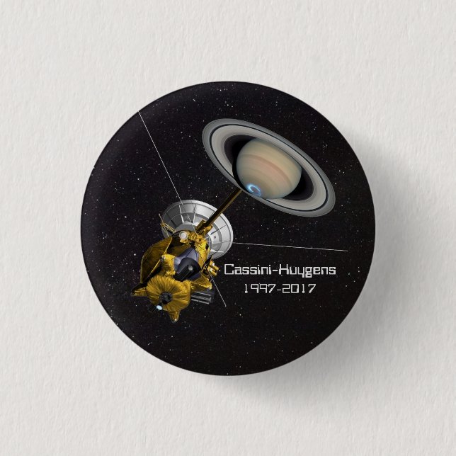 Cassini Huygens Mission to Saturn 1 Inch Round Button (Front)