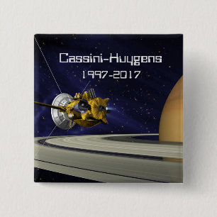 Cassini Huygens Saturn Mission Spacecraft 2 Inch Square Button
