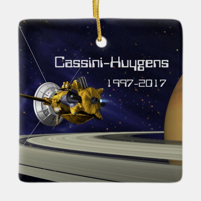 Cassini Huygens Saturn Mission Spacecraft Ceramic Ornament (Front)