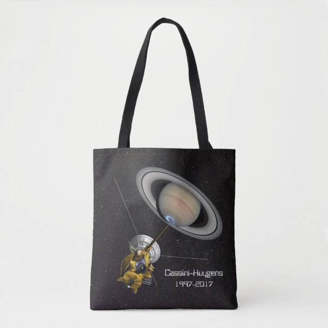 Cassini Huygens Saturn Mission Spacecraft Tote Bag (Front)