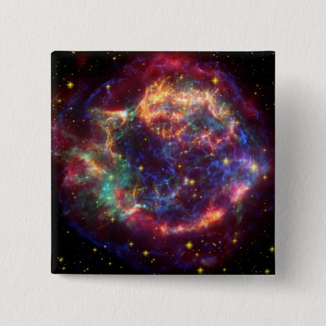 Cassiopeia A supernova 2 Inch Square Button (Front)