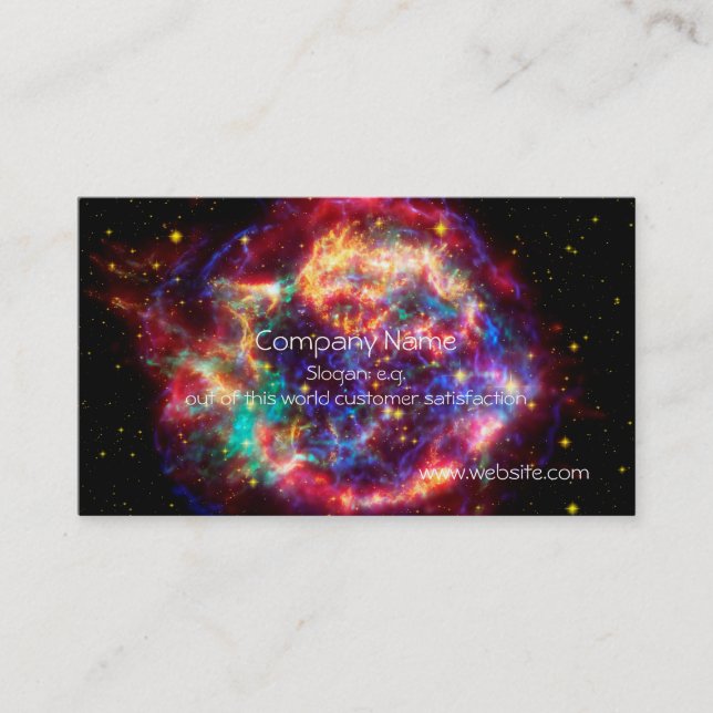 Cassiopeia, Milky Ways Youngest Supernova Business Card (Front)