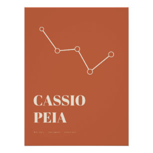 Cassiopeia Poster – Mid Century Constellation