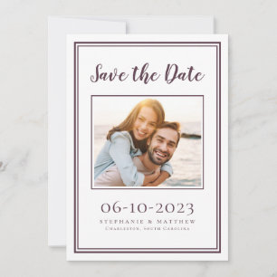Cassis Modern Wedding Photo Simple Engagement Save The Date