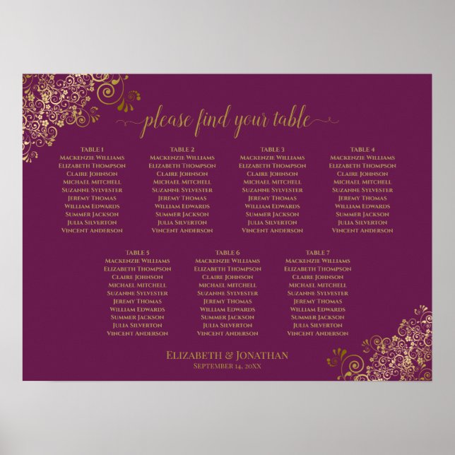 Cassis Purple & Gold 7 Tableau Mariage (Devant)