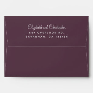 Cassis Purple Wedding Elegant Chic Return Address Envelope