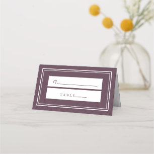 Cassis Purple Wedding Simple Minimalist Chic Table Place Card