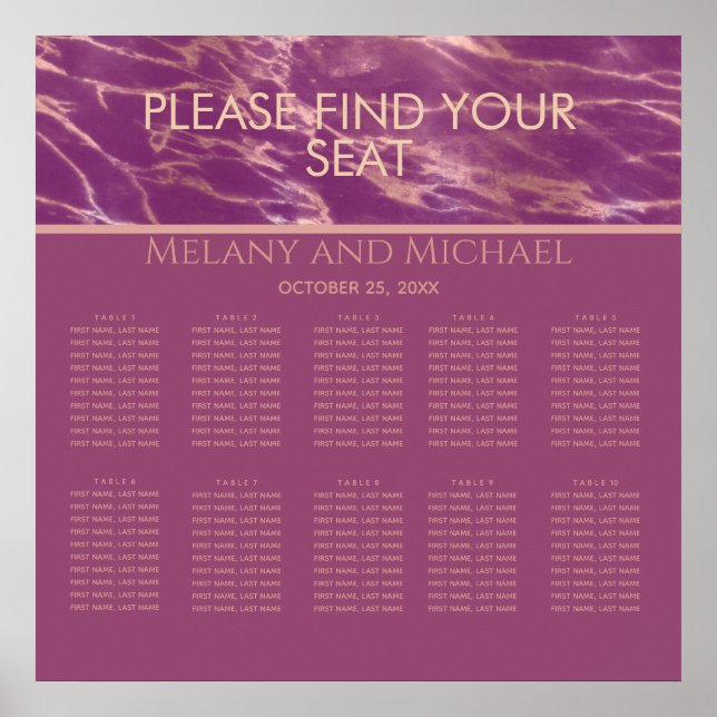 Cassis rose gold marble romantic elegant poster (Front)