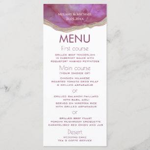 Cassis simple chic agate romantic elegant menu