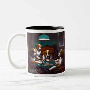 Cassius Marcellus Coolidge Dogs Playing Poker Two-Tone Coffee Mug