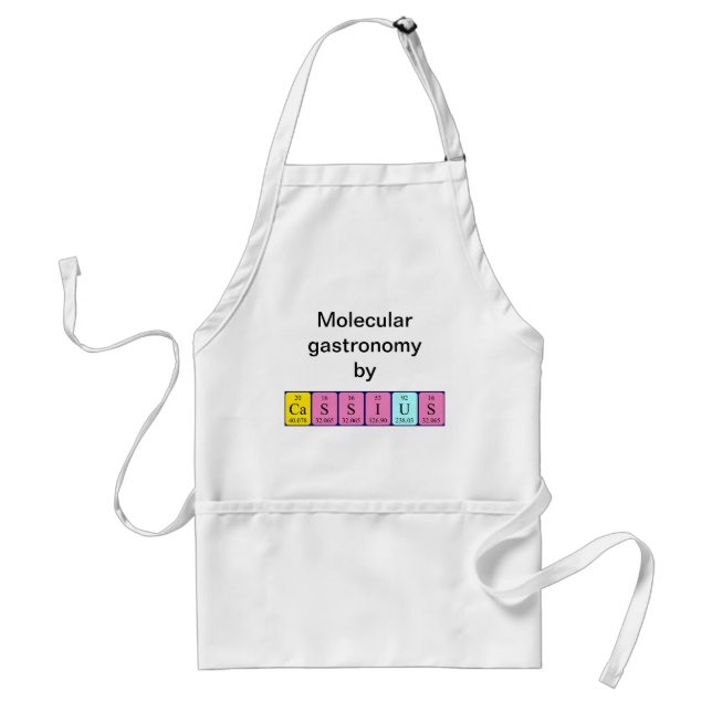 Cassius periodic table name apron (Front)
