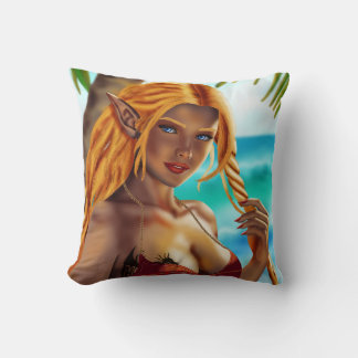 Cassja at the beach throw pillow
