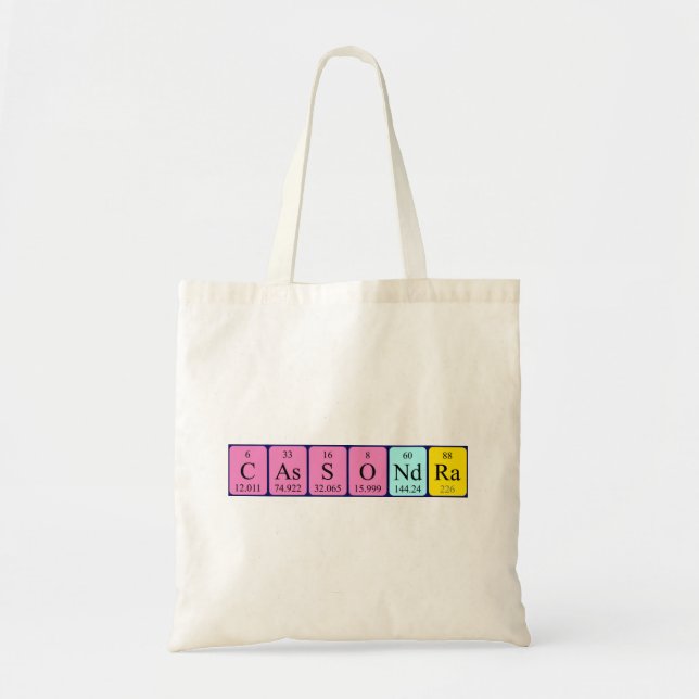 Cassondra periodic table name tote bag (Front)