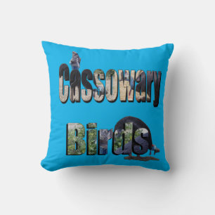Cassowary Birds Picture Logo, Throw Pillow