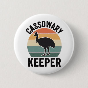 Cassowary Keeper funny Retro bird lover 2 Inch Round Button