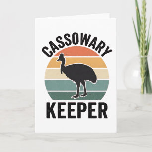 Cassowary Keeper funny Retro bird lover Card