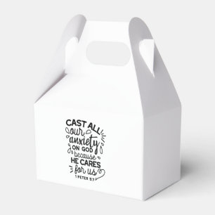 Cast All Your Anxiety – 1 Peter 5:7 Bible Verse Favor Box