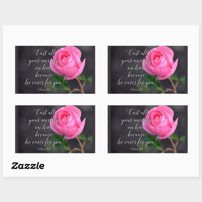 Cast all your Anxiety Christian Bible Verse Prayer Sticker (Sheet)