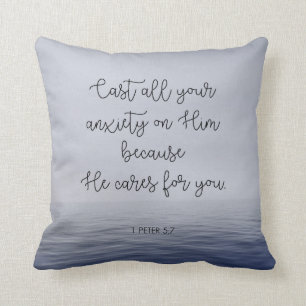 Cast All Your Anxiety on Him Throw Pillow