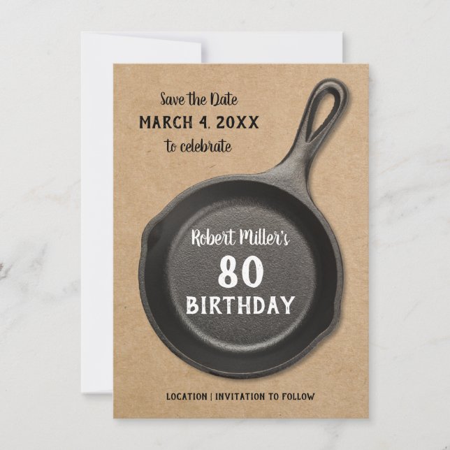 Cast Iron Birthday Save the Date (Front)