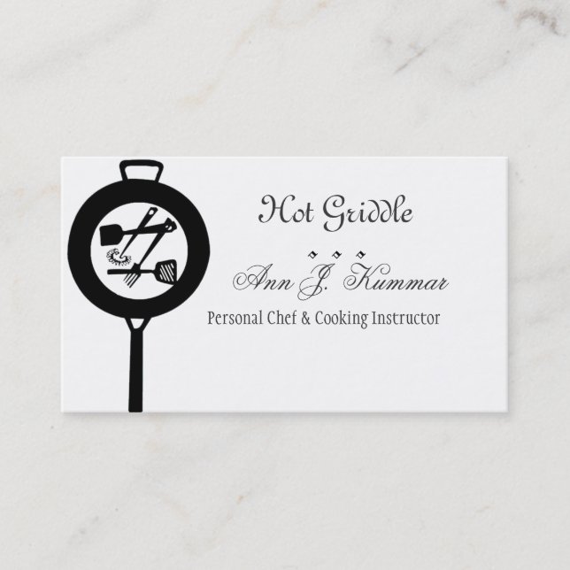 Cast Iron Chef Culinary Catering Cook Business Card (Front)