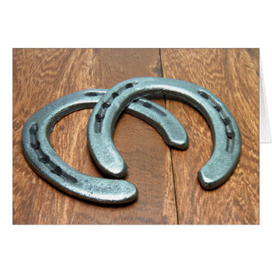 Cast iron horseshoes on barn wood