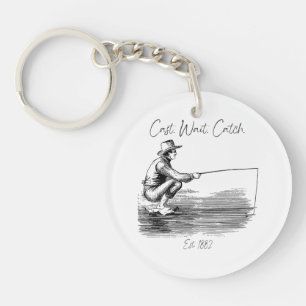 Cast. Wait. Catch Keychain