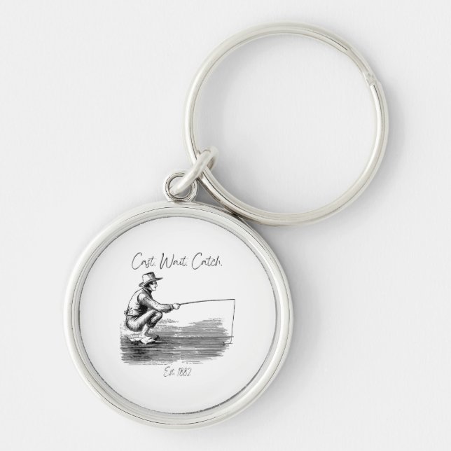 Cast. Wait. Catch Keychain (Front)
