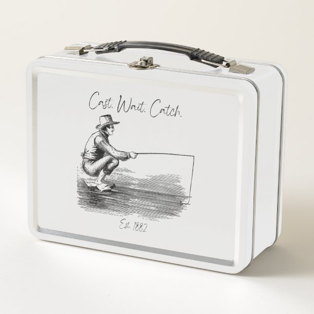 Cast. Wait. Catch Metal Lunch Box (Front)