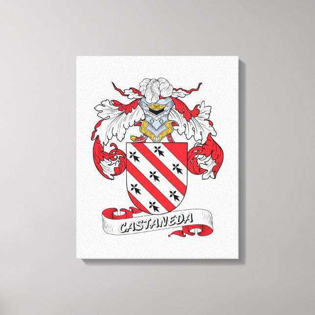 Castaneda Family Crest Canvas Print (Front)