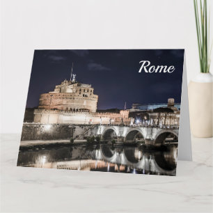 Castel Sant Angelo at night in Rome Card