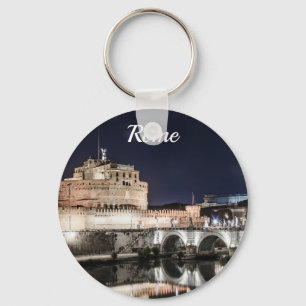 Castel Sant Angelo at night in Rome Keychain