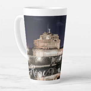 Castel Sant Angelo at night in Rome Latte Mug
