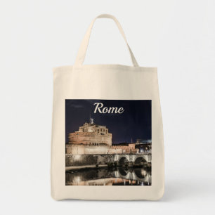 Castel Sant Angelo at night in Rome Tote Bag