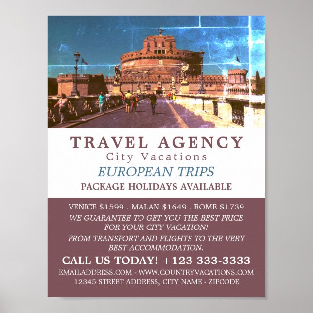 Castel Sant'Angelo, Rome, Italy, Travel Agency Poster (Front)